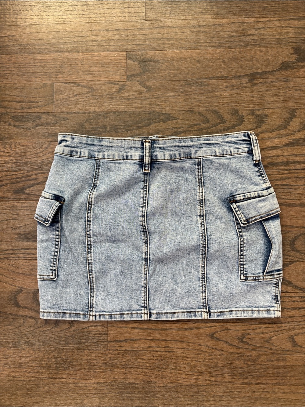Sincerely Jules Light Blue Denim Cargo Mini Skirt - Picture 11 of 12